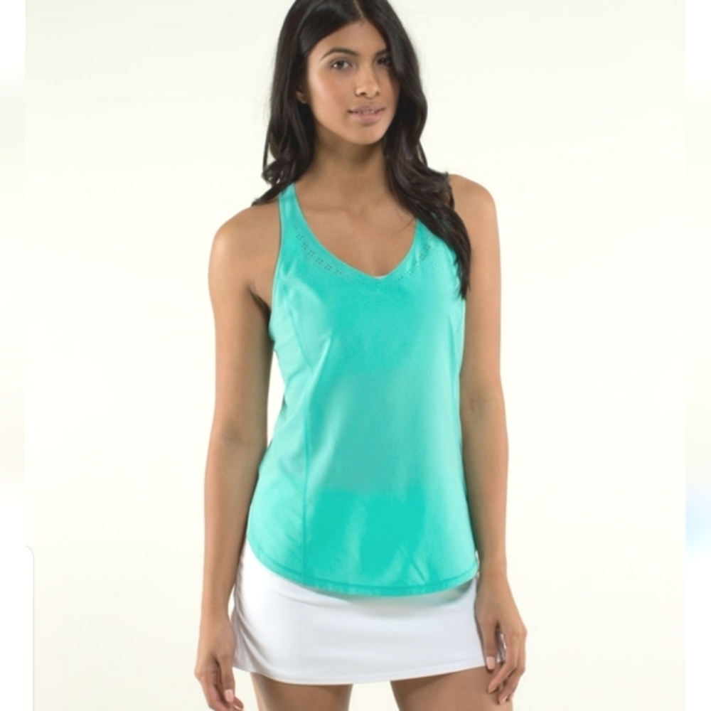 lululemon athletica Aqua Green V-Neck Athletic Tank